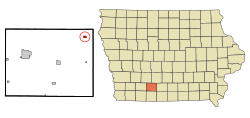 Aree incorporate e non incorporate della contea di Union Iowa Lorimor Highlighted.svg