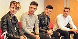Union J during an interview with students from Ullswater Community College