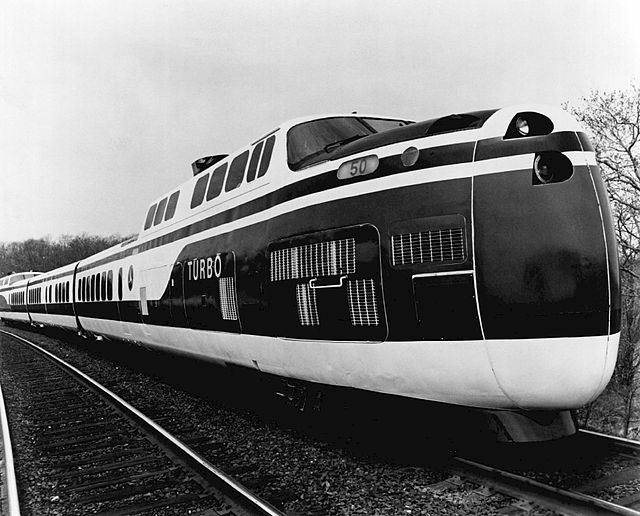 Turbo in DOT paint prior to Amtrak's inception, 1971