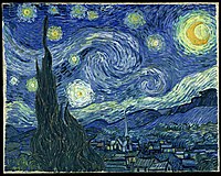 빈센트 반 고흐, 별이 빛나는 밤, 1889, 현대미술관, 뉴욕. 탈인상주의