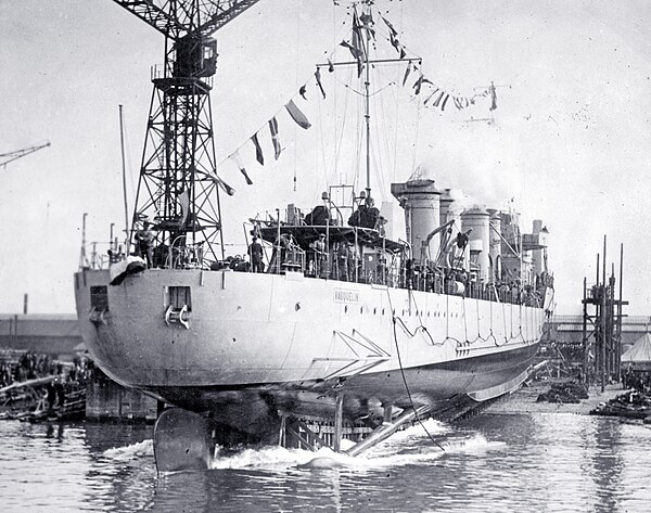 Vauquelin being launched, 29 September 1932