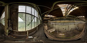 Verlassene Werkshalle 360° Ansicht