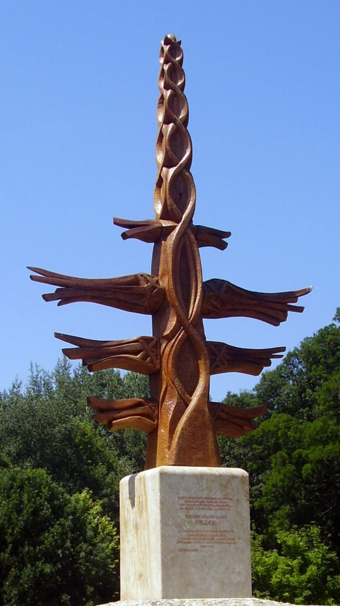 A világfa (world tree) erected in Gödöllő, Pest, Budapest metropolis.