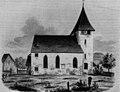 Die 1860 abgetragene alte Kirche von Wil, Zeichnung von Ludwig Schulthess, 1840