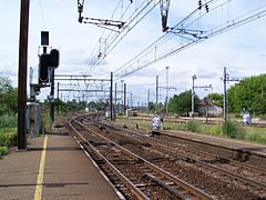 Voies vers Bordeaux et début de la gare de triage d'Hourcade.