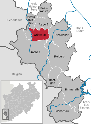 Elhelyezkedése Städteregion Aachen térképén