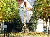 Cemetery cross and tombs