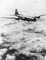 B-29 při bombardování cíle v Koreji