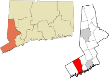 Western Connecticut incorporated and unincorporated areas Stamford highlighted.svg