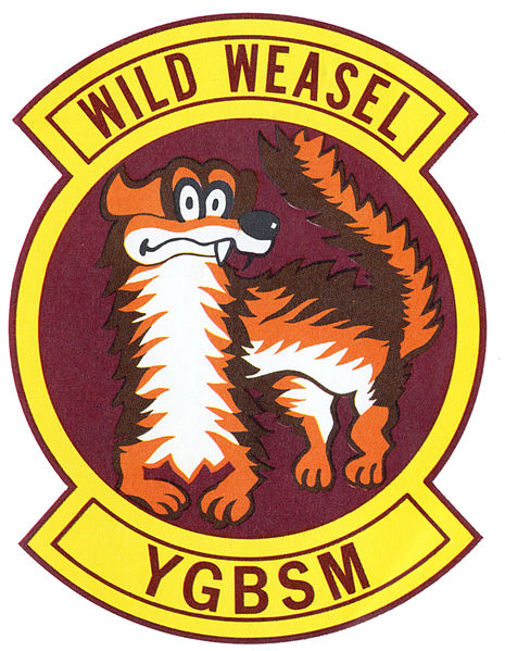Wild Weasel patch. The letters at the bottom stand for "You gotta be shitting me."