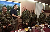Anderson meets with airmen at Andersen Air Force Base, Jan. 20, 2007. William C Anderson and Airmen.JPG
