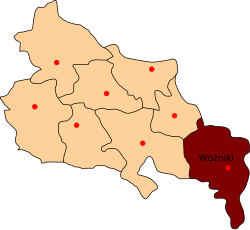 Gmina Woźniki na mapě