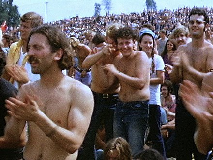 Attendees at the Woodstock festival in 1969