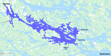 Map of the intricate Yövesi region of lake Saimen