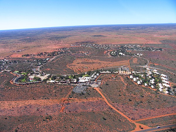 Yulara from helicopter in August 2004