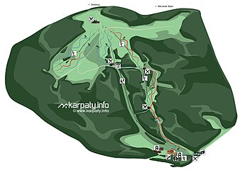 Мапа спусків на горі Писана («Захар Беркут»)