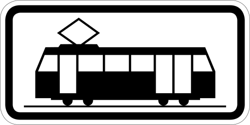 File:Zusatzschild 743 f - Straßenbahn (Sinnbild), 500x250, StVO 1970.svg