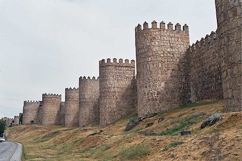 Waltorens in de vestingmuur van Ávila (Spanje)