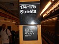 First in my gallery expansion project for 174th-175th Streets (IND Concourse Line). That's a Bedford Park and Norwood-bound braille sign.