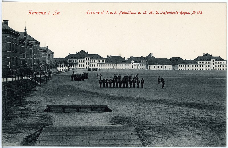 File:18664-Kamenz-1915-Kaserne des 1. und 3. Bataillon 13. Infanterie-Regiment Nr. 178-Brück & Sohn Kunstverlag.jpg