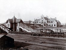 Bahnhof Gesundbrunnen nach der Verlegung der Stettiner Bahn, 1898