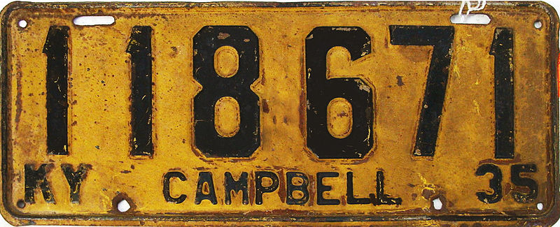 File:1935 Kentucky license plate.jpg