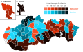 Results of the first round of the 1999 Slovak presidential election, showing vote strength by district.