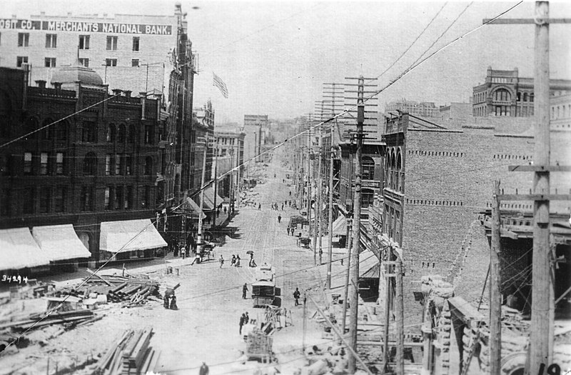 File:1st Ave, looking north from Pioneer Square, ca 1890 (SEATTLE 3036).jpg