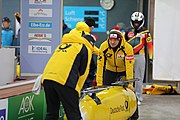 Deutsch: Bob-Europacup 2018/19; Station 1 in Altenberg, 2er-Rennen Nummer 1, Lauf 1 English: Bobsleigh Europe Cup 2018-19 in Altenberg - 2-man Race 1, first run