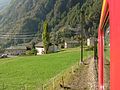 Southbound local train between Poschiavo and Tirano Brusio loops