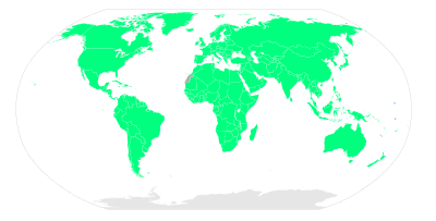 Deelnemende landen. Blauw: debuterend land op de Zomerspelen. Groen: al eerder deelgenomen aan de Zomerspelen.