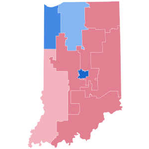 2008 US Presidential election in Indiana by congressional district.svg