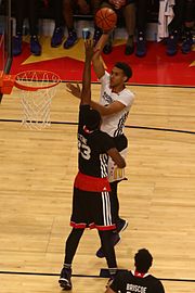 20150401 MCDAAG Chase Jeter shoots over Diamond Stone (1).JPG