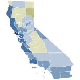2016 California Proposition 57 results map by county.svg