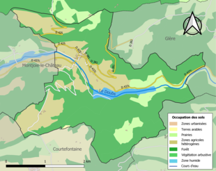 Barevná mapa znázorňující využití půdy.