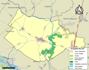 Kolorowa mapa przedstawiająca użytkowanie gruntów.