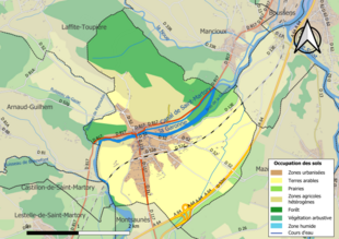 Kolorowa mapa przedstawiająca użytkowanie gruntów.