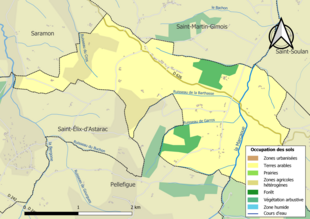 Kolorowa mapa przedstawiająca użytkowanie gruntów.