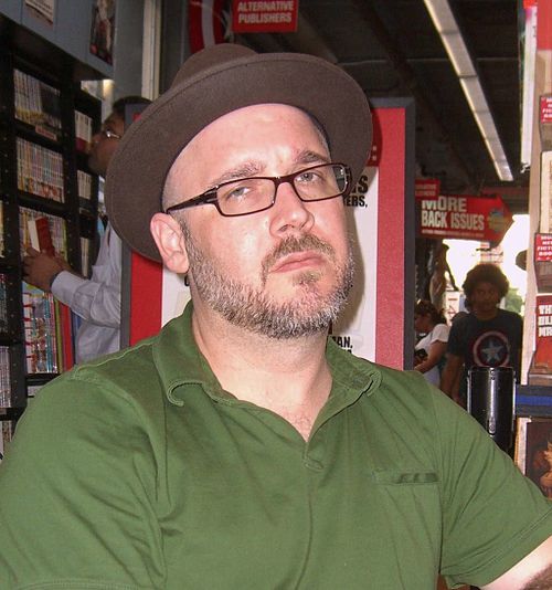 Brubaker at a book signing at Midtown Comics Times Square in 2010