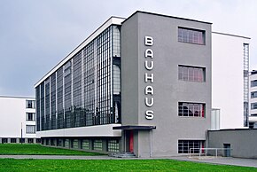 Art schools such as the Bauhaus (building in Dessau, Germany, pictured) formulated theories for art education based on modernist ideas. 6265 Dessau.JPG