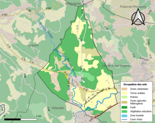 Mappa a colori che mostra l'uso del suolo.