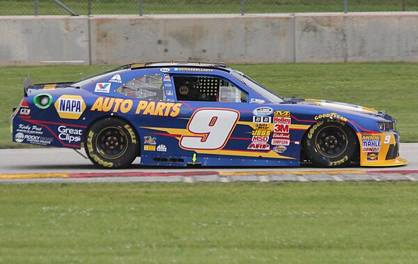 Elliott racing his Nationwide car at Road America in 2014