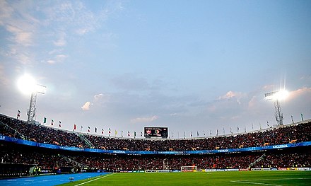 Azadi Football Stadium is the biggest venue for Iranian football (soccer).  It is also the world's 3rd largest soccer stadium.