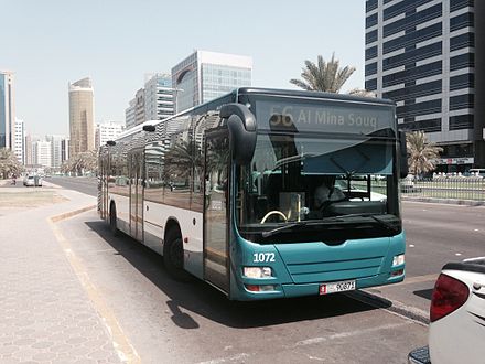 Abu Dhabi route 56 public transport bus.