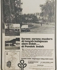 The advertisement of Pondok Indah c. 1970s-1980s Advertisement of Pondok Indah, Jakarta.png