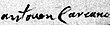 firma de Antoine Carcano