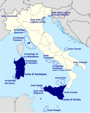 Map of Italian Islands