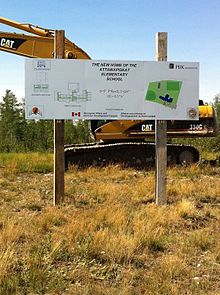 The new elementary school's construction ground Attawapiskat NewSchool.jpg