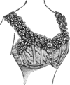 A rather bra-like garment of 1902 (but still with heavy boning), already known as a "soutien-gorge" in French. (From a catalog, not a patent application)