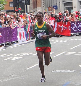 На олимпийском марафоне 2012 г. в Лондоне